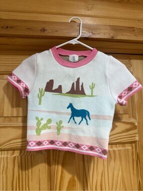 Kids Desert Print Knit Top with skirt